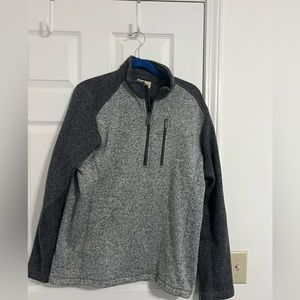 Wool rich size large 3/4 zip men’s fleeced tow tone gray